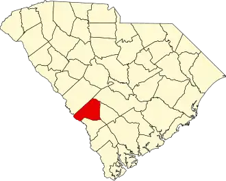 Locatie van Barnwell County in South Carolina