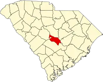 Locatie van Calhoun County in South Carolina