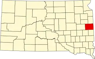 Locatie van Brookings County in South Dakota