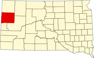 Locatie van Butte County in South Dakota