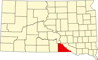 Locatie van Gregory County in South Dakota
