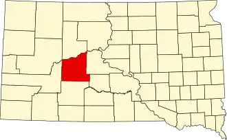 Locatie van Haakon County in South Dakota