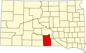 Locatie van Tripp County in South Dakota