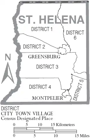 Kaart van St. Helena Parish