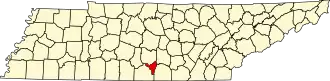 Locatie van Moore County in Tennessee