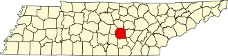 Locatie van Warren County in Tennessee