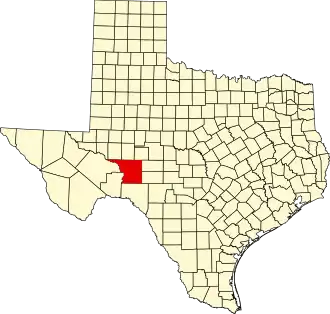Locatie van Crockett County in Texas