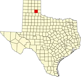 Locatie van Donley County in Texas