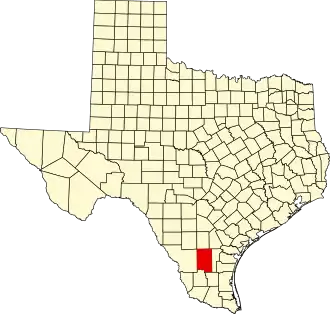 Locatie van Duval County in Texas