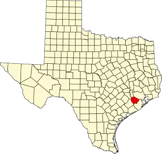 Locatie van Fort Bend County in Texas