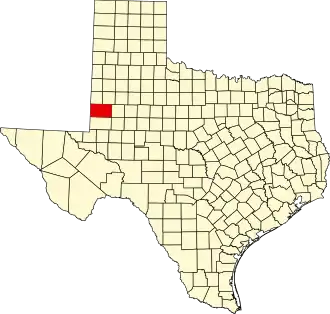 Locatie van Gaines County in Texas