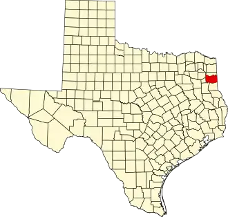 Locatie van Harrison County in Texas