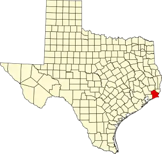 Locatie van Jefferson County in Texas