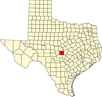 Locatie van Llano County in Texas