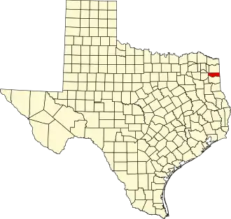 Locatie van Marion County in Texas