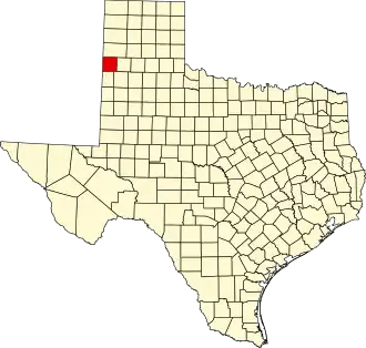 Locatie van Parmer County in Texas