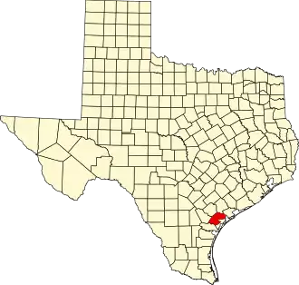 Locatie van Refugio County in Texas