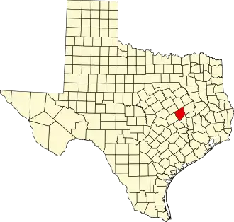Locatie van Robertson County in Texas