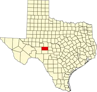 Locatie van Schleicher County in Texas