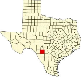 Locatie van Uvalde County in Texas