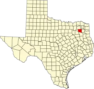 Locatie van Wood County in Texas