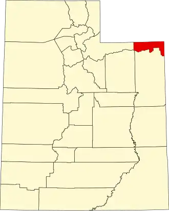 Locatie van Daggett County in Utah