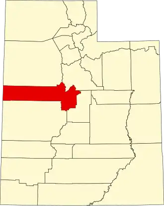 Locatie van Juab County in Utah