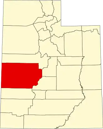 Locatie van Millard County in Utah