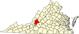 Locatie van Botetourt County in Virginia