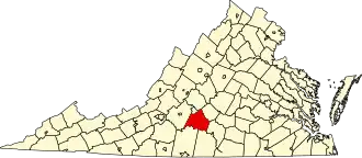 Locatie van Campbell County in Virginia