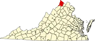 Locatie van Frederick County in Virginia