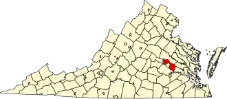 Locatie van Henrico County in Virginia
