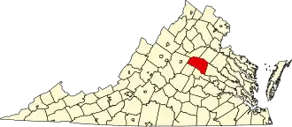 Locatie van Louisa County in Virginia