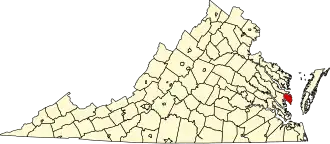 Locatie van Mathews County in Virginia
