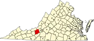 Locatie van Montgomery County in Virginia