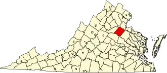 Locatie van Spotsylvania County in Virginia