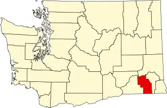 Locatie van Columbia County in Washington