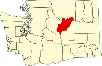 Locatie van Douglas County in Washington