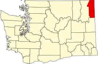Locatie van Pend Oreille County in Washington