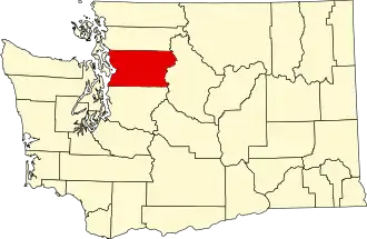 Locatie van Snohomish County in Washington