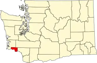 Locatie van Wahkiakum County in Washington