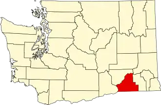 Locatie van Walla Walla County in Washington