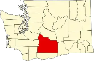 Locatie van Yakima County in Washington