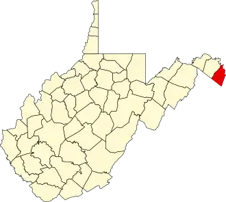 Locatie van Jefferson County in West Virginia