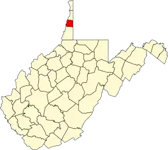 Locatie van Ohio County in West Virginia