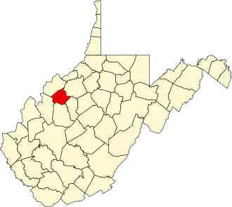 Locatie van Wirt County in West Virginia