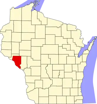 Locatie van Buffalo County in Wisconsin