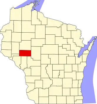 Locatie van Eau Claire County in Wisconsin