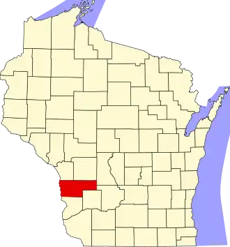 Locatie van Vernon County in Wisconsin