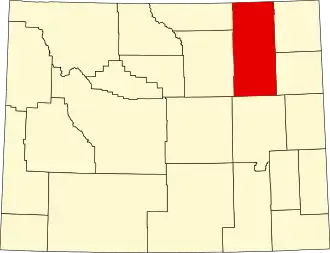 Locatie van Campbell County in Wyoming
